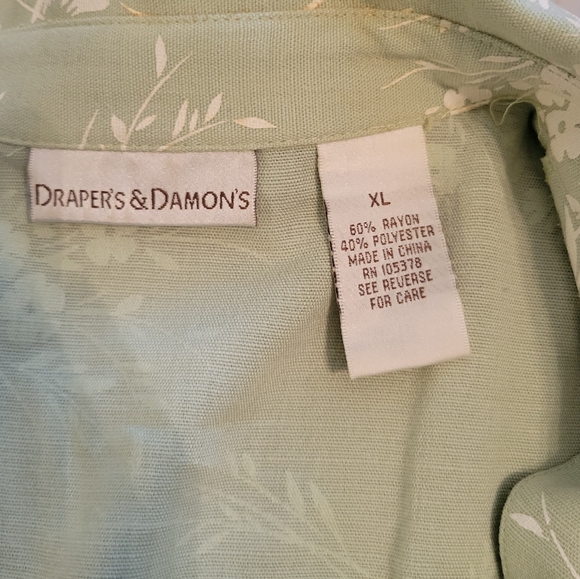Draper's & Damon's Tropical Green Dress with Button Up Size XL - Picture 10 of 14